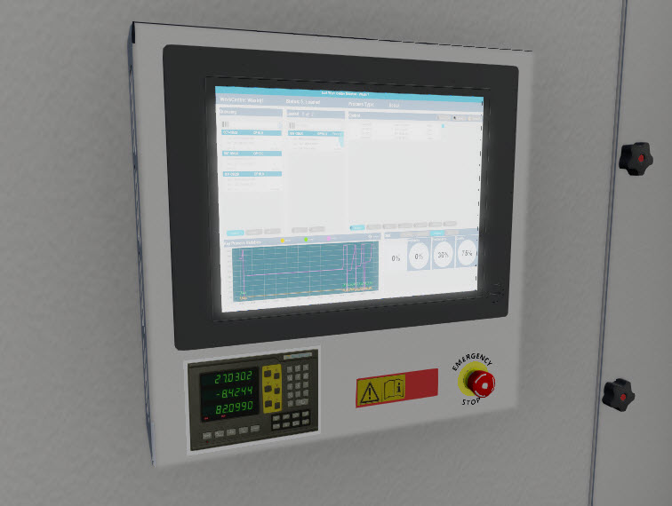 image showing decals added to a machine control panel