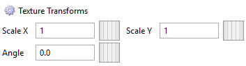 Image showing the Texture Transforms user interface in a 3D Document